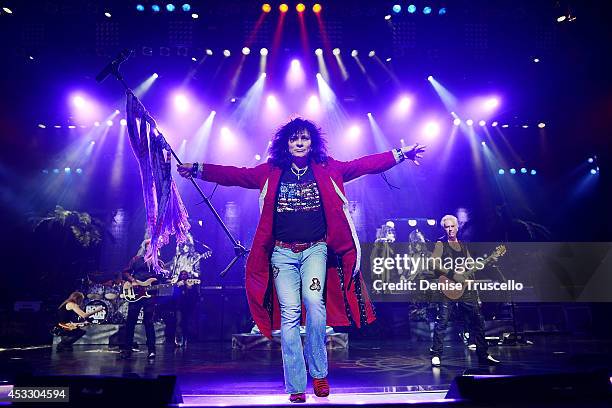 Paul Shortino of Raiding the Rock Vault performs at the Westgate Las Vegas Resort and Casino on August 6, 2014 in Las Vegas, Nevada.