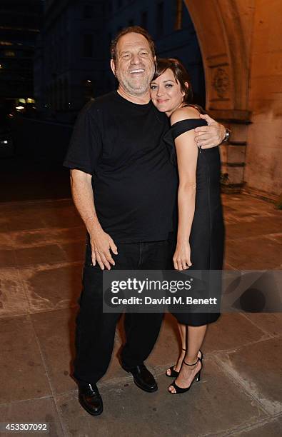 Harvey Weinstein and Marion Cotillard attends the Opening Night of the Film4 Summer Screen at Somerset House featuring the UK Premiere of "Two Days,...