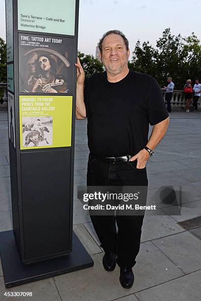 Harvey Weinstein attends the Opening Night of the Film4 Summer Screen at Somerset House featuring the UK Premiere of "Two Days, One Night" on August...