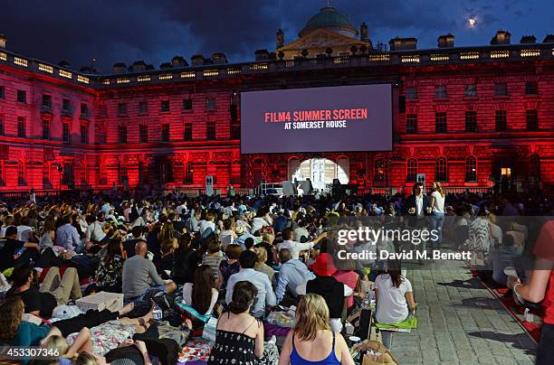 General view of the atmosphere at the Opening Night of the Film4 Summer Screen at Somerset House featuring the UK Premiere of "Two Days, One Night"...