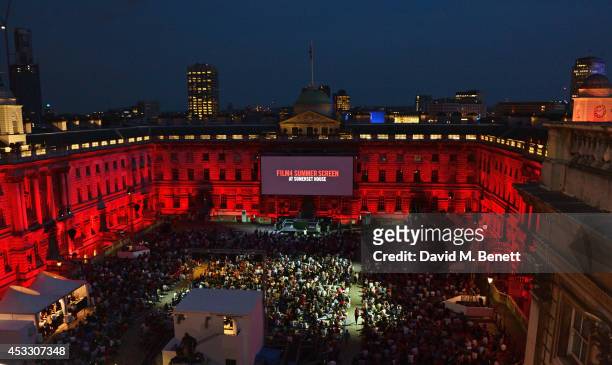 General view of the atmosphere at the Opening Night of the Film4 Summer Screen at Somerset House featuring the UK Premiere of "Two Days, One Night"...