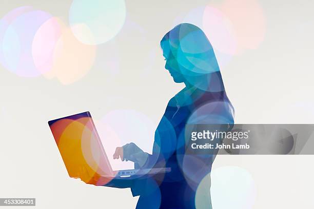 digital cloud - abstract woman ストックフォトと画像
