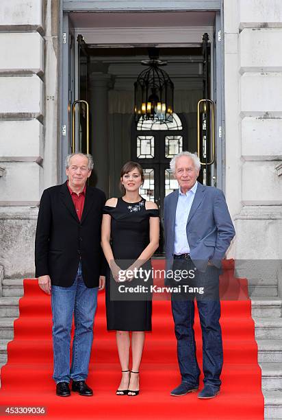 Directors Luc Dardenne , Jean-Pierre Dardenne and Marion Cotillard attend the UK Premiere of "Two Days, One Night" at Somerset House on August 7,...