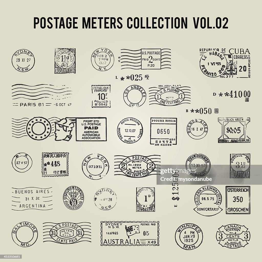 Vektor vintage postage meter