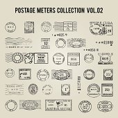 vector vintage postage meters