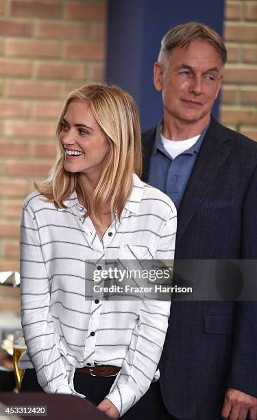 Cast, Emily Wickersham and Mark Harmon celebrate "NCIS" being named he most-watched drama in the World after receiving the International TV Audience...