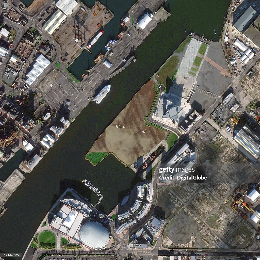 Satellite Image of Face Art, Belfast, Northern Ireland, United Kingdom