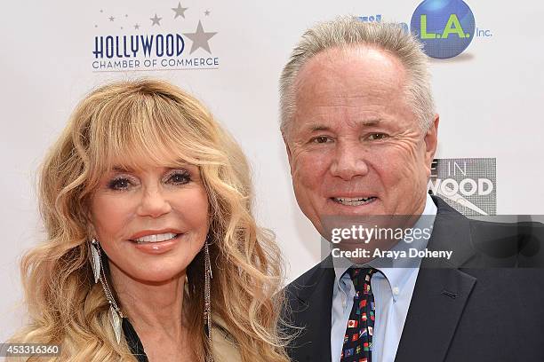 Dyan Cannon and Tom LaBonge attend the 3rd annual Made in Hollywood Honors Presentation at Heart of Hollywood Terrace on August 7, 2014 in Hollywood,...