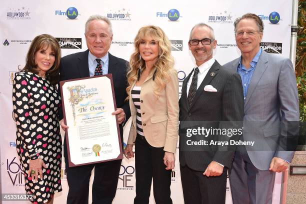 Kate Linder, Tom LaBonge, Dyan Cannon, Mitch O'Farrell and Robert Klein attend the 3rd annual Made in Hollywood Honors Presentation at Heart of...