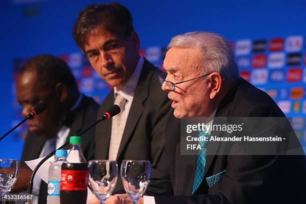 Jose Maria Marin President of the Brazilian Football Confederation and President of the Local Organizing Committee for the FIFA 2014 World Cup talks...