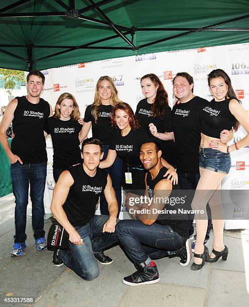 The cast of '50 Shades !' The Musical attend 106.7 LITE FM's Broadway in Bryant Park 2014 at Bryant Park on August 7, 2014 in New York City.