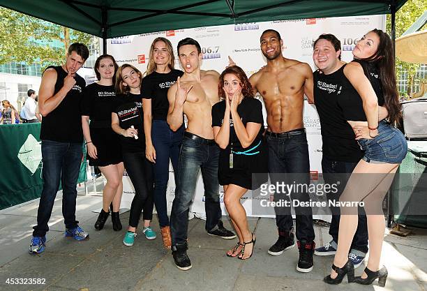 The cast of '50 Shades ! The Musical' attend 106.7 LITE FM's Broadway in Bryant Park 2014 at Bryant Park on August 7, 2014 in New York City.