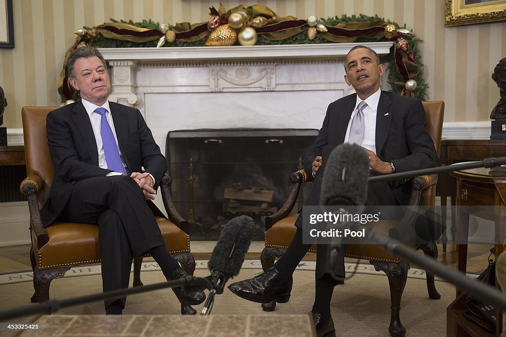 Obama Meets With Colombian President Juan Manuel Santos
