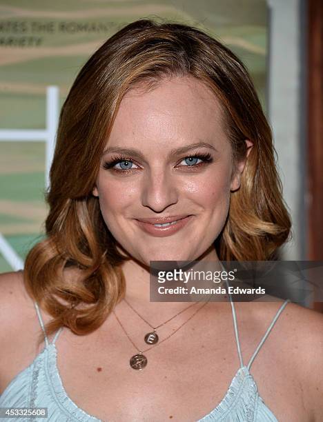 Actress Elisabeth Moss arrives at the Los Angeles premiere of "The One I Love" at the Vista Theatre on August 7, 2014 in Los Angeles, California.