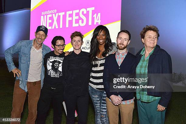 Jon Gries, Efren Ramirez, Jerusha Hess, Shondrella Avery, Aaron Ruell and Sandy Martin attend the Sundance NEXT FEST screening of "Napoleon Dynamite"...