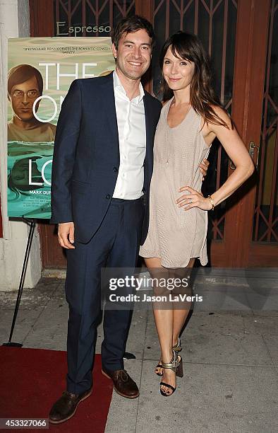 Actor Mark Duplass and actress Katie Aselton attend the premiere of "The One I Love" at the Vista Theatre on August 7, 2014 in Los Angeles,...