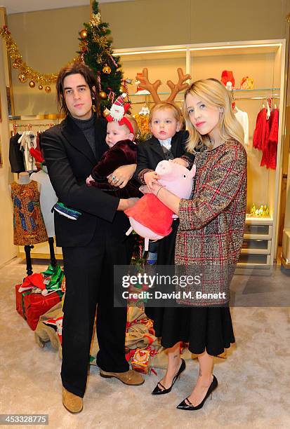 Thomas Cohen, Astala Dylan Willow Geldof-Cohen, Phaedra Bloom Forever Cohen and Peaches Geldof attend at the Dolce&Gabbana 'Christmas On Sloane...