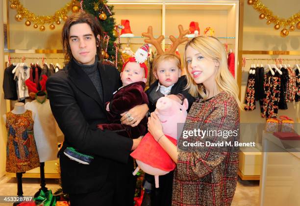 Thomas Cohen, Astala Dylan Willow Geldof-Cohen, Phaedra Bloom Forever Cohen and Peaches Geldof attend at the Dolce&Gabbana 'Christmas On Sloane...