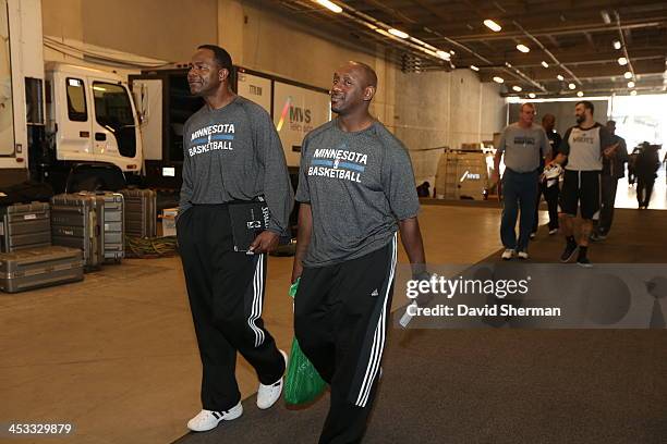 Dunn and Bobby Jackson assistant coaches of Minnesota Timberwolves arriving at Arena Ciudad de México in Mexico City, Mexico. NOTE TO USER: User...