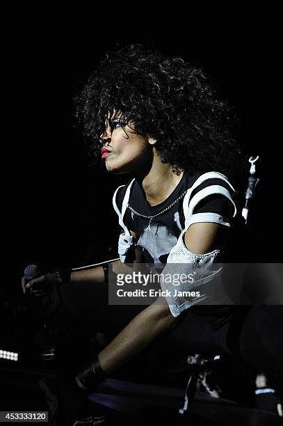 Shaka Ponk performs live during the Music Festival des Vieilles Charrues on July 19th, 2014 in Carhaix, France.