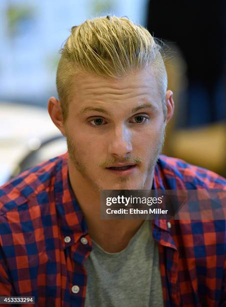 Actor Alexander Ludwig attends a media room for the History series "Vikings" during Comic-Con International 2014 at the Hilton San Diego Bayfront...