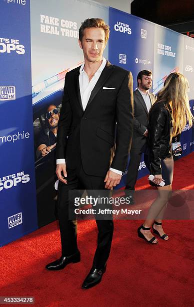 Actor James D'Arcy attends the 'Let's Be Cops' Los Angeles Premiere held at the ArcLight Hollywood on August 7, 2014 in Hollywood, California.