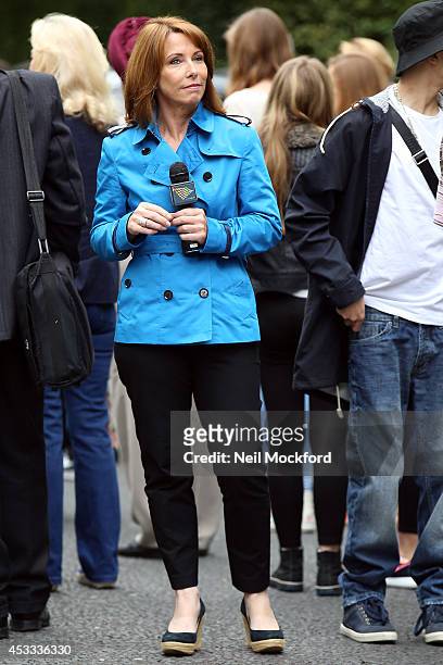 Kay Burley seen on the filmset of 'A Hundred Streets' on August 8, 2014 in London, England.