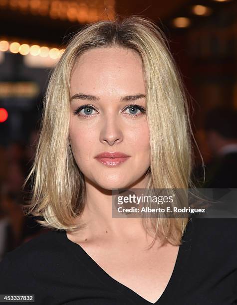 Actress Jess Weixler arrives to the premiere of RADIUS-TWC's "The One I Love" at the Vista Theatre on August 7, 2014 in Los Angeles, California.