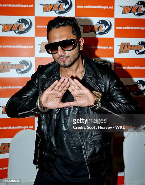 Yo Yo Tigers owner Honey Singh during the World Kabaddi League Press Conference on August 8, 2014 in London, England.