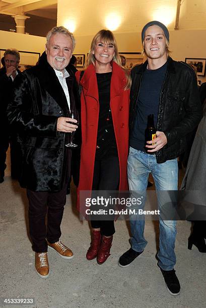 Roger Taylor, Deborah Leng and son Rufus Taylor attend a private view of Nikolai Von Bismarck's new photography exhibition 'In Ethiopia' at 12...