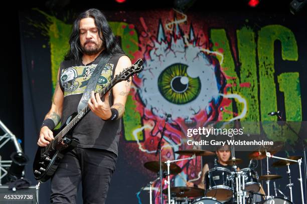 Tommy Victor and Art Cruz of Prong performs on stage at Bloodstock Open Air Festival at Catton Hall on August 8, 2014 in Derby, United Kingdom.