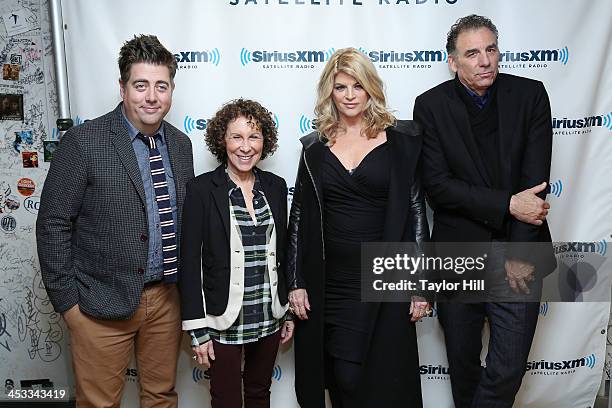 Actors Eric Petersen, Rhea Perlman, Kirstie Alley, and Michael Richards attend Entertainment Weekly Radio's special broadcast with the cast of...