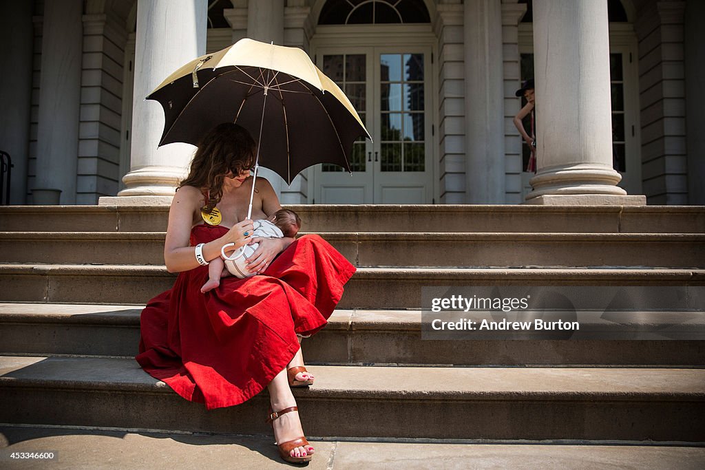 Rally At New York's City Hall Celebrates Public Breastfeeding Law