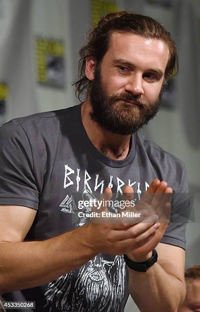 Actor Clive Standen attends a panel for the History series "Vikings" during Comic-Con International 2014 at the San Diego Convention Center on July...