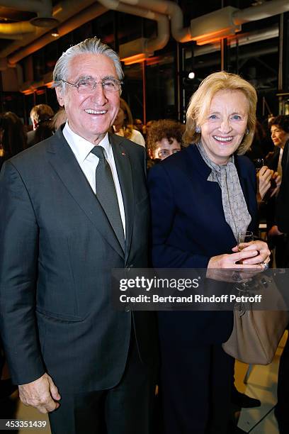 Baron Ernest-Antoine Seilliere and wife Baroness Antoinette Seilliere attend the Tribute to Alfred Pacquement, Director of the Centre Pompidou Museum...