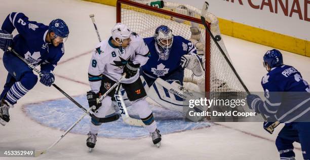 Toronto Maple Leafs goalie James Reimer had a busy first period giving up 2 goals on 13 shots as the Toronto Maple Leafs take on the San Jose Sharks...