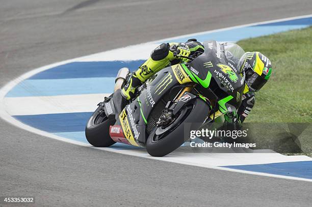 Pol Espargaro of Spain and Monster Yamaha Tech 3 rounds the bend during the MotoGp Red Bull U.S. Indianapolis Grand Prix - Free Practice at...