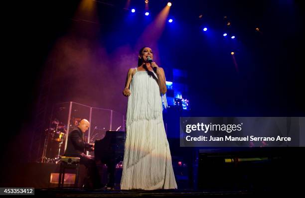 Isabel Pantoja performs at Palacio Deportes on August 8, 2014 in Santander, Spain.