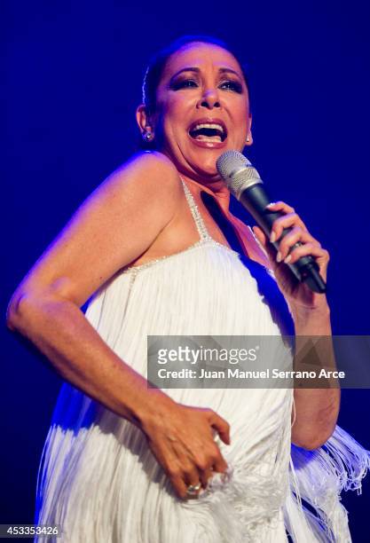 Isabel Pantoja performs at Palacio Deportes on August 8, 2014 in Santander, Spain.