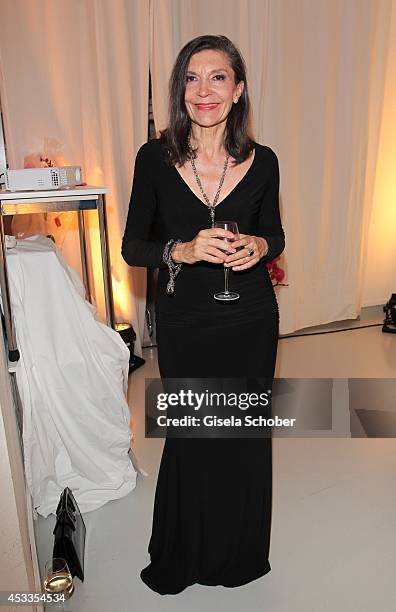 Isolde Barth attends the Susanne Wiebe fashion show 'Upgrade Your Self' on August 8, 2014 in Munich, Germany.