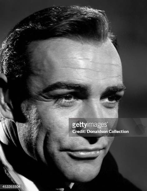 Actor Sean Connery poses as James Bond for a publicity photo for the United Artists fim 'Goldfinger' in 1964 Photo by Donaldson Collection/Michael...