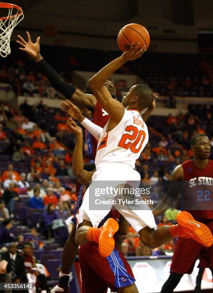 Jordan Roper Jordan Roper of the Clemson Tigers goes up for a layup during the ...