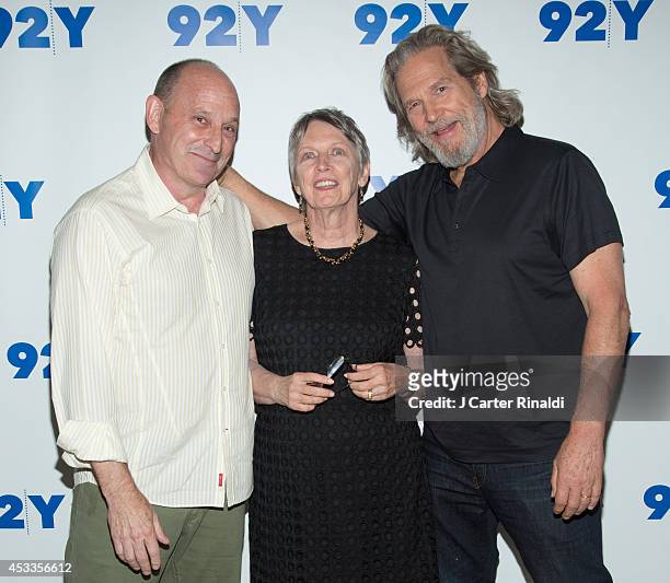 Jon Scieszka, author Lois Lowry, and actor Jeff Bridges attend 92nd Street Y Presents: An Evening With Jeff Bridges And Lois Lowryon August 8, 2014...