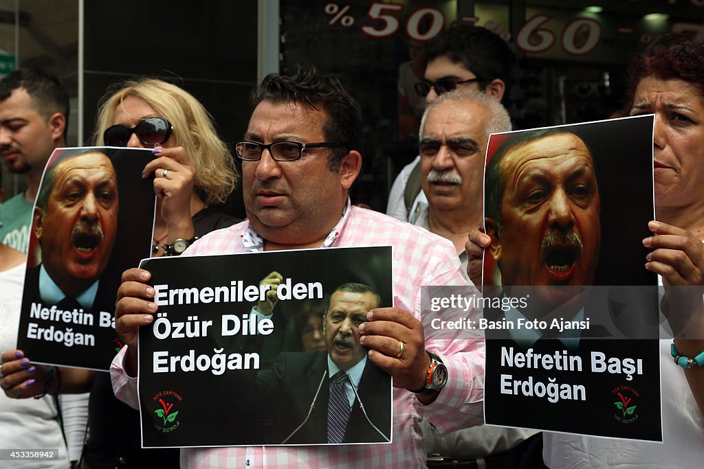 Armenians of Turkey protested against Turkish Prime Minister...