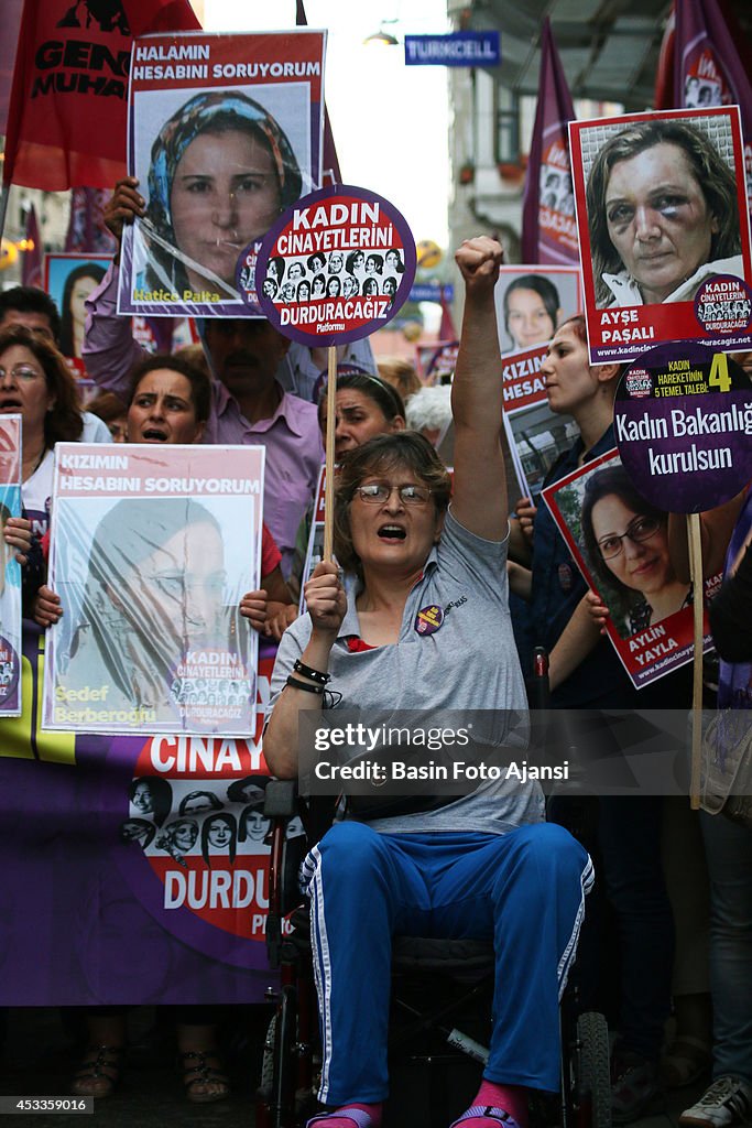 Thousands of women in Istanbul, marched against...