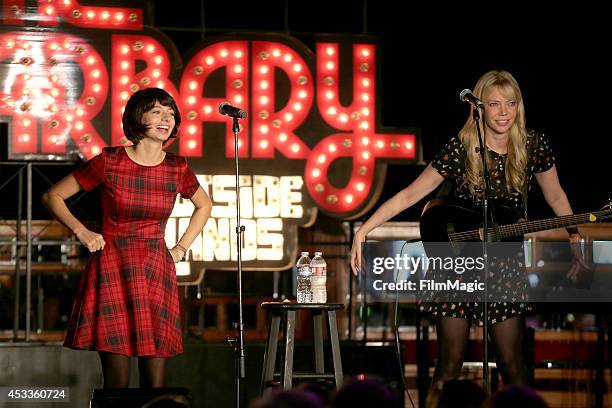 Actress-songwriters Kate Micucci and Riki Lindhome of the comedy folk duo Garfunkel and Oates perform at The Barbary Stage during day 1 of the 2014...