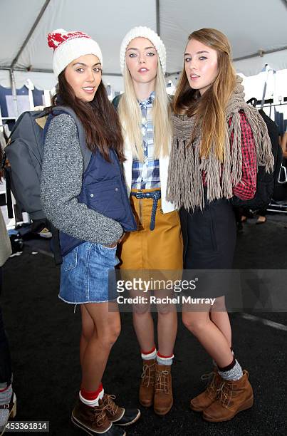 Models pose backstage during Teen Vogue's Back To School Saturdays Kick-Off at Del Amo Fashion Center on August 8, 2014 in Torrance, California.