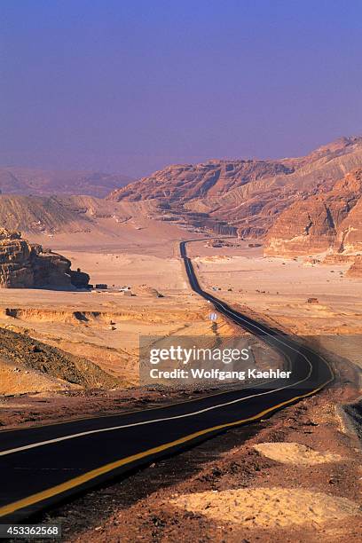 Egypt, Sinai Peninsula, Near Nuweiba, Desert Highway.