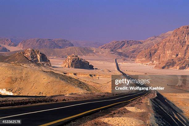 Egypt, Sinai Peninsula, Near Nuweiba, Desert Highway.