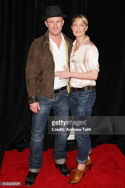 Actors Ben Foster and Robin Wright attend the "Lone Survivor" New York premiere at Ziegfeld Theater on December 3, 2013 in New York City.